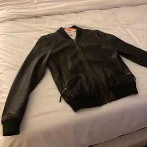 Michael Stars Leather Bomber